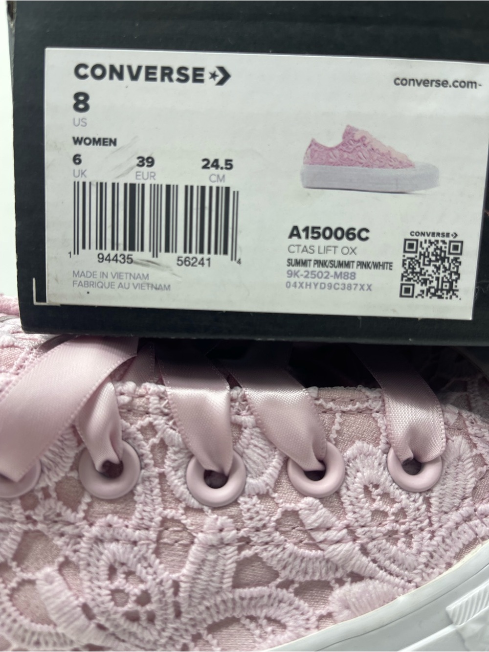 Converse A15006C CTAS LIFT OX
SUMMIT PINK/SUMMIT PINK/WHITE Platform Sneakers - Picture 15 of 16